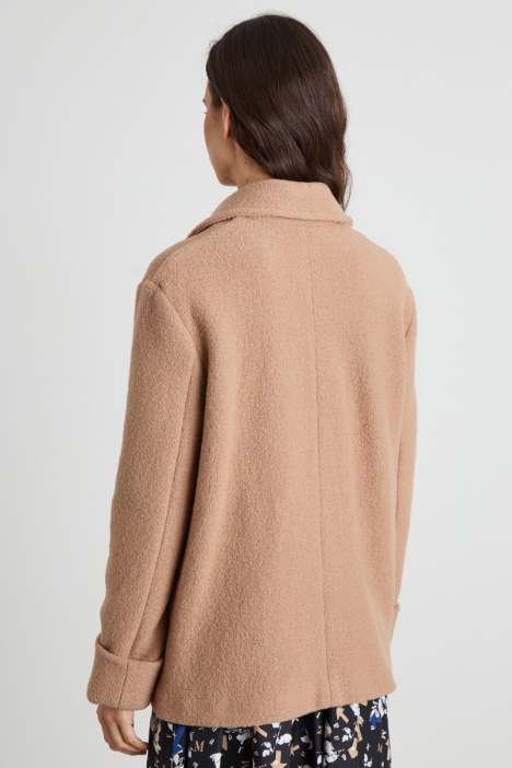 Caban in jersey di lana cotta