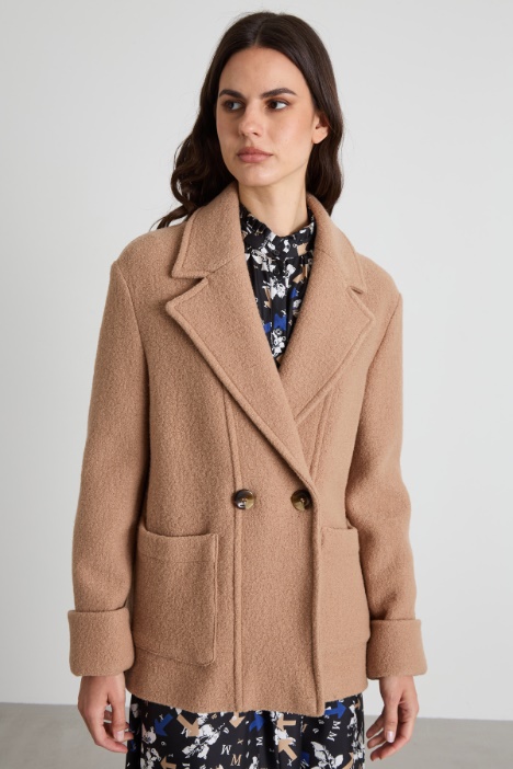 Caban in jersey di lana cotta