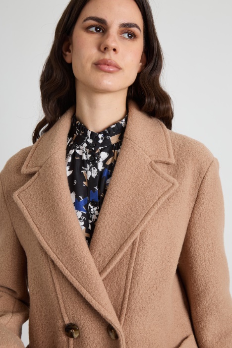 Caban in jersey di lana cotta