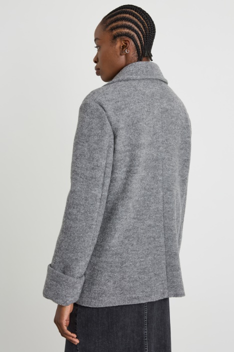 Caban in jersey di lana cotta