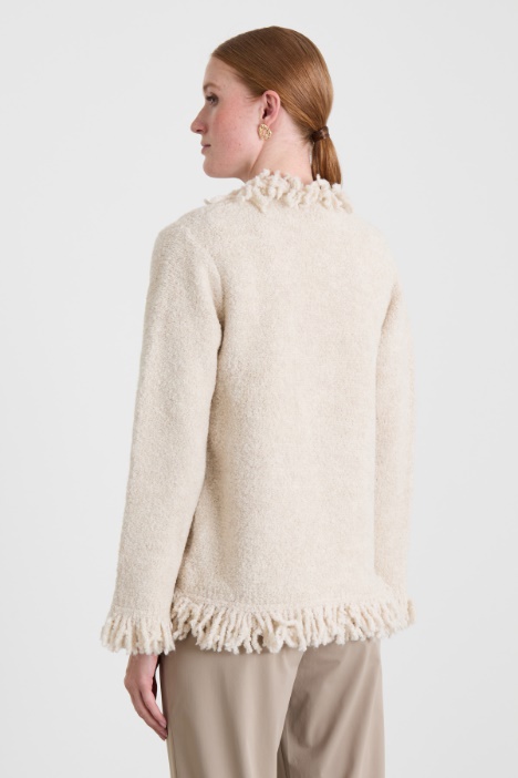 Giacca in maglia con frange
