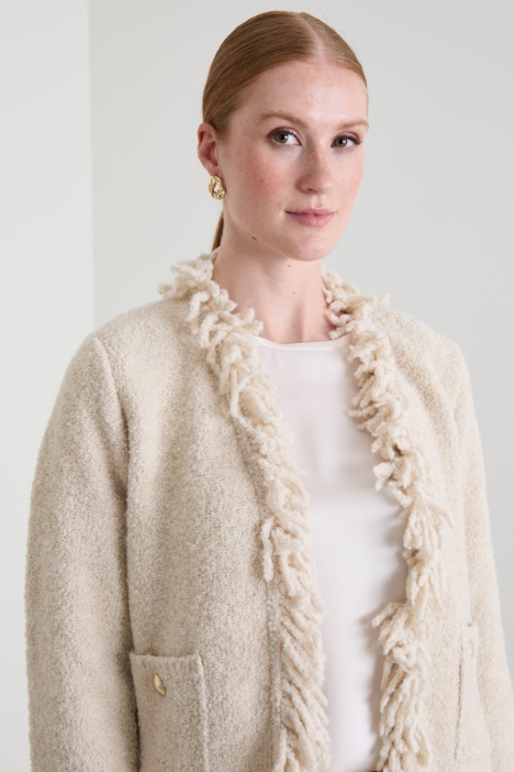 Giacca in maglia con frange