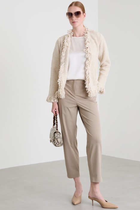Knitted jacket with fringes Intrend