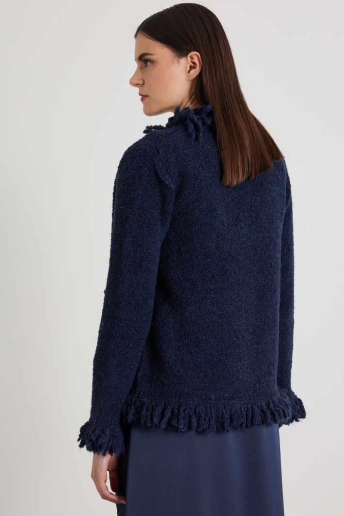 Knitted jacket with fringes Intrend - 2