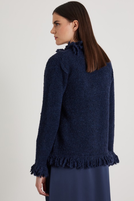 Giacca in maglia con frange