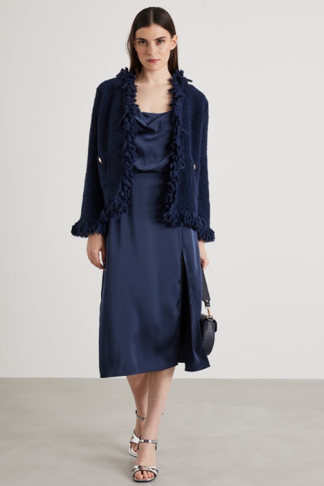 Knitted jacket with fringes Intrend