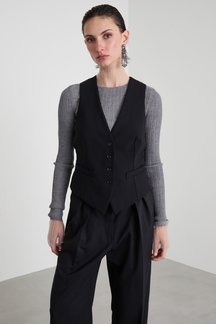 Viscose jersey waistcoat Intrend