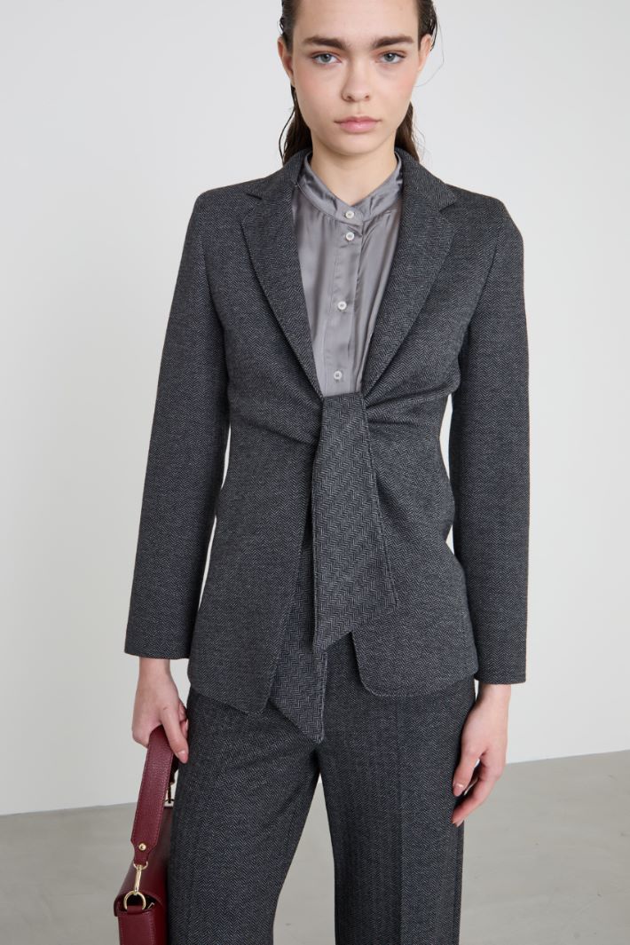 Blazer in jersey con fusciacca