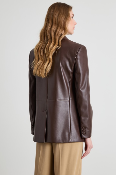 Blazer doppiopetto in similpelle