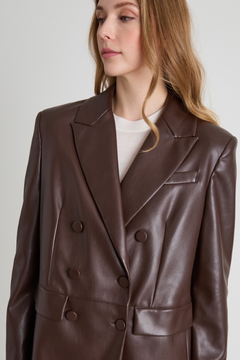 Blazer doppiopetto in similpelle