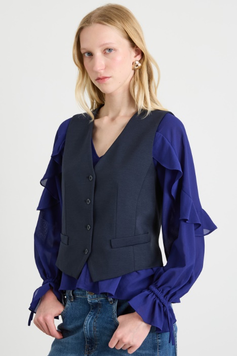 Gilet monopetto in jersey Intrend