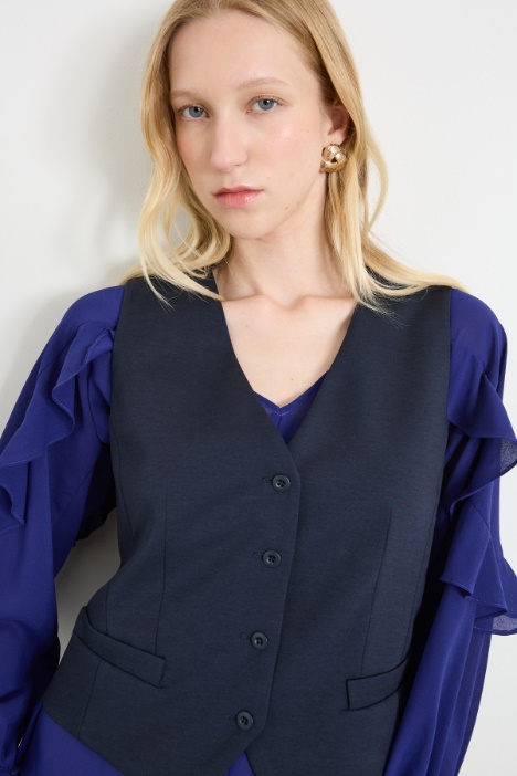 Gilet monopetto in jersey