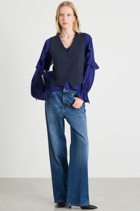 Single-breasted jersey vest Intrend