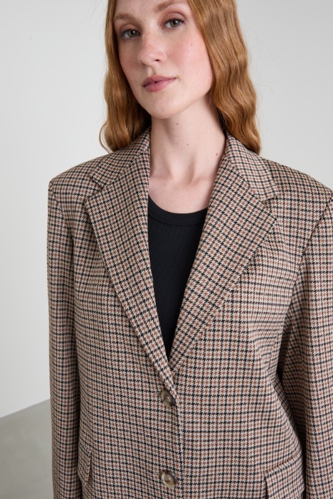 Blazer in jersey pied de poule