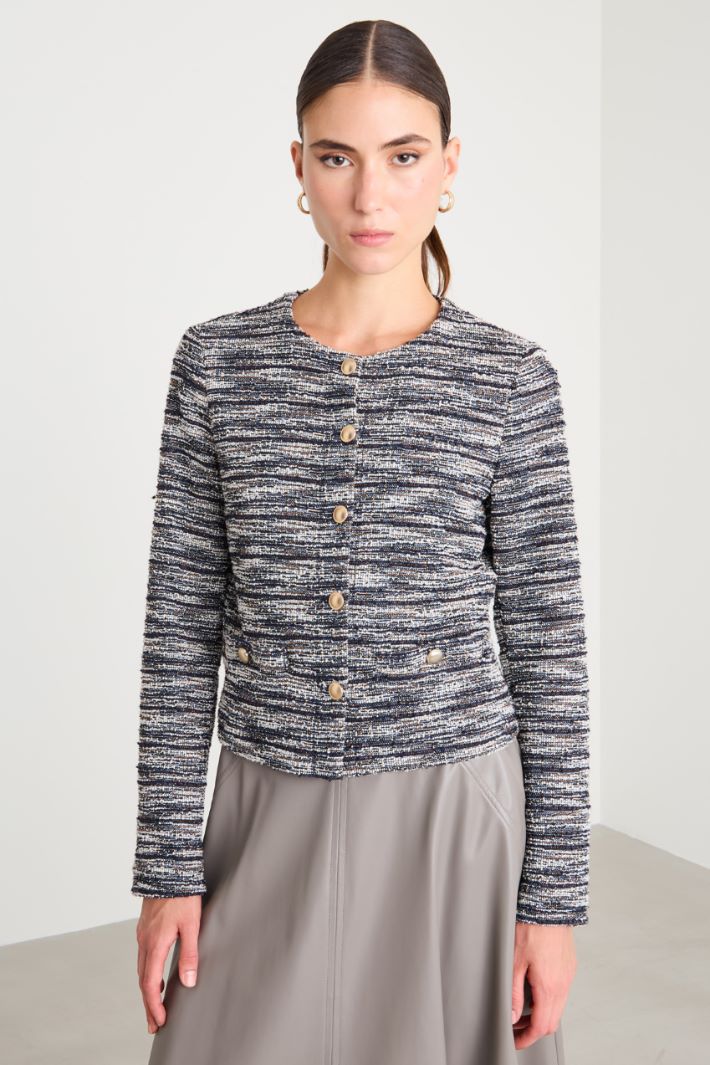 Chaqueta de punto con efecto esterilla