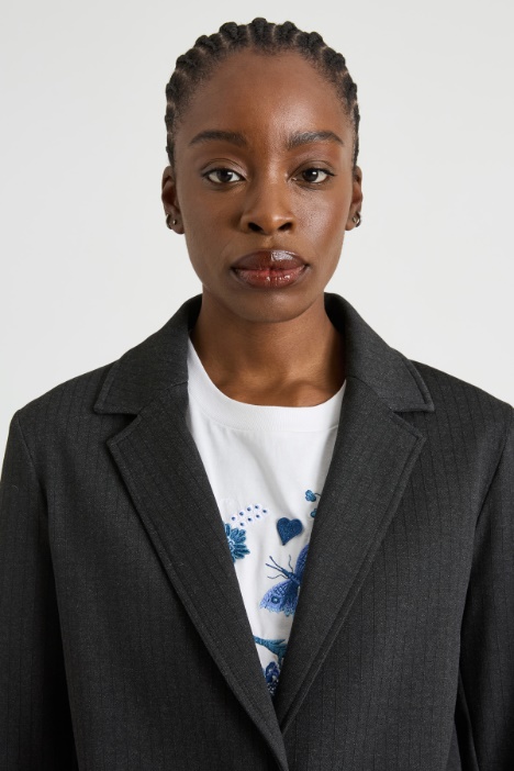 Blazer de punto teñido en hilo