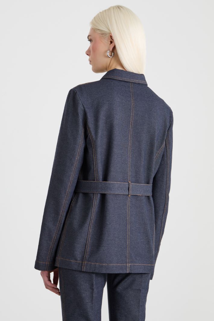 Chaqueta de punto con efecto denim
