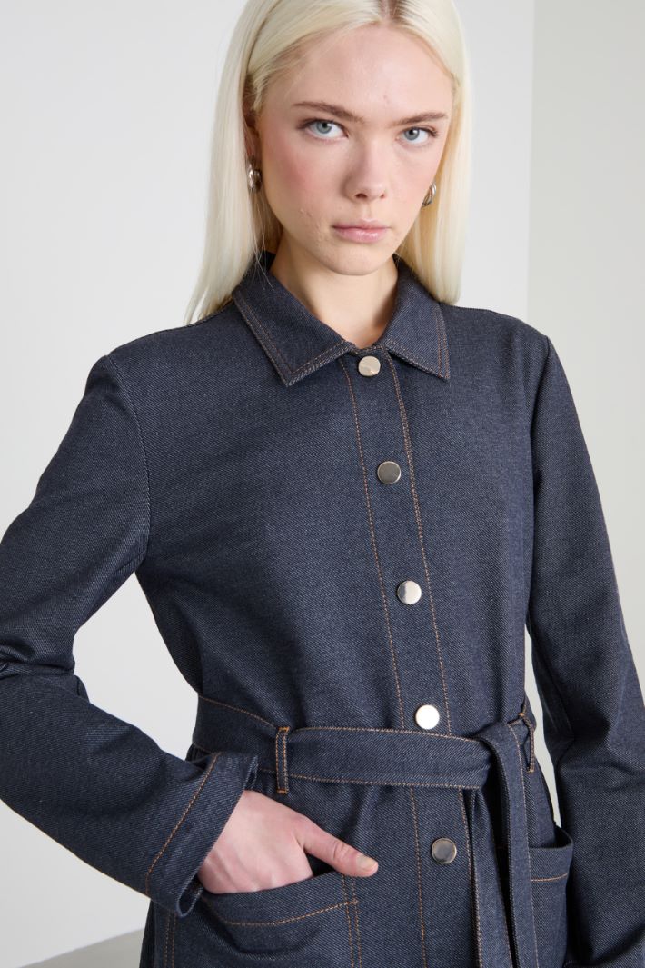 Chaqueta de punto con efecto denim