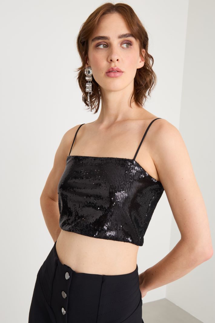 Sequin cropped top Intrend - 2