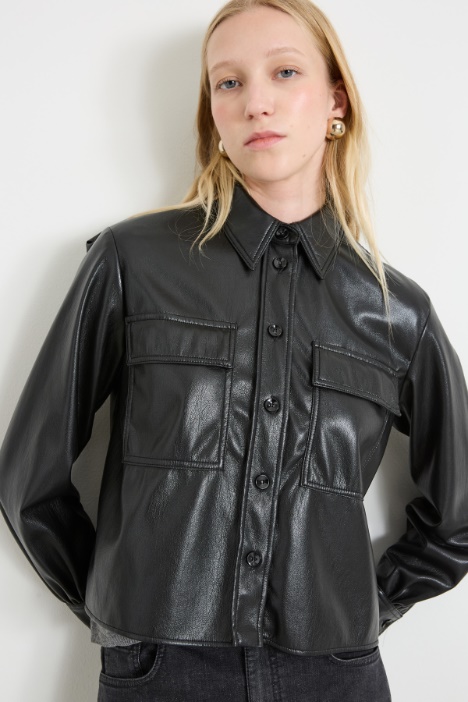 Camicia in jersey spalmato