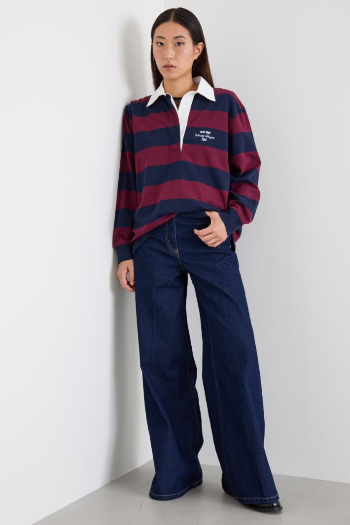 Polo in jersey a righe