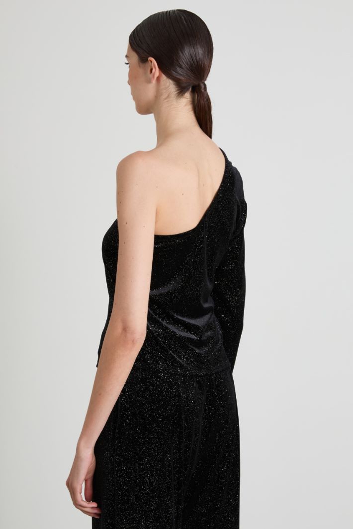 Top monospalla con glitter Intrend - 2
