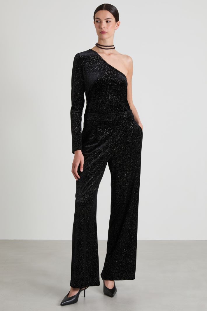 Top monospalla con glitter Intrend - 3