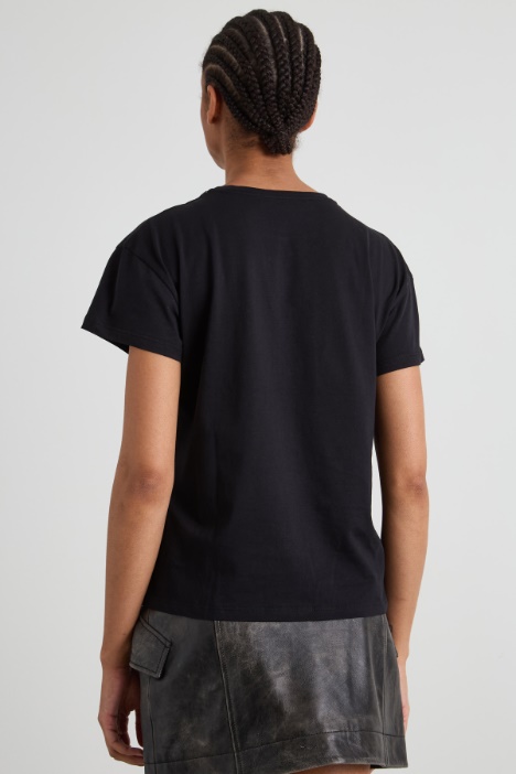 T-shirt con maxi strass