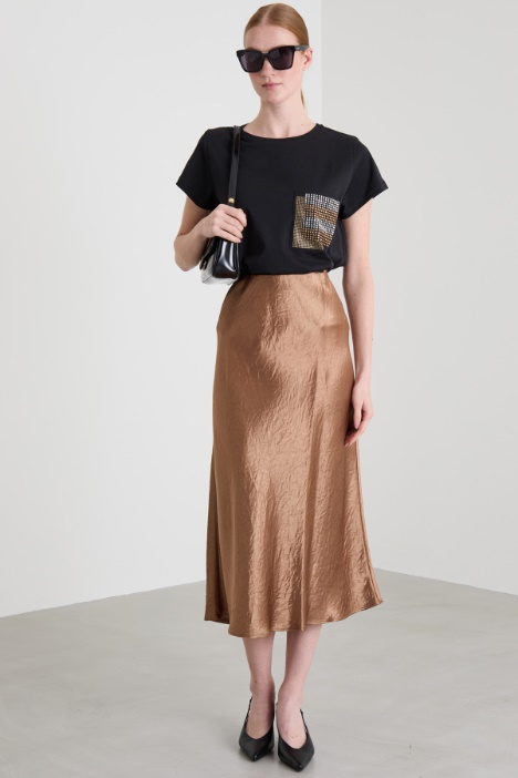 Rhinestone-detailed T-shirt Intrend