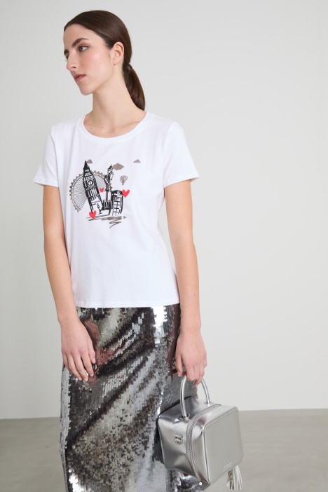 T-shirt con stampa laminata Intrend - 2