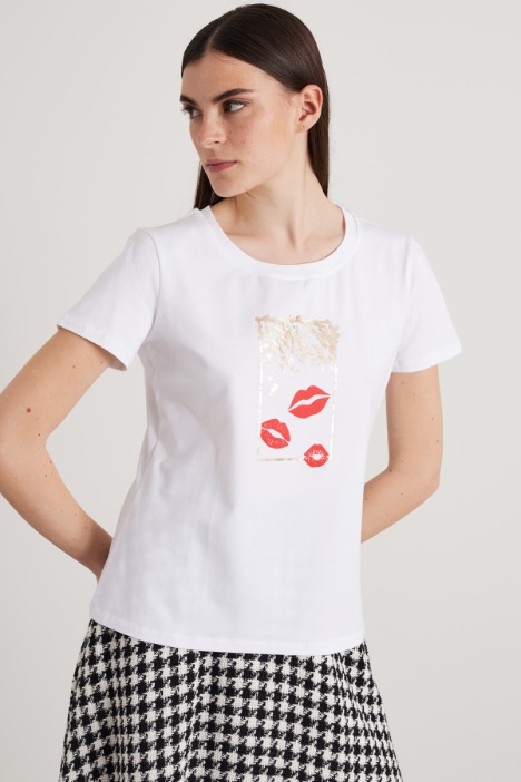 T-shirt con stampa laminata