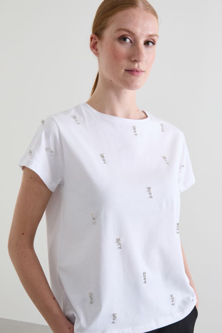 T-shirt with crystals Intrend - 4