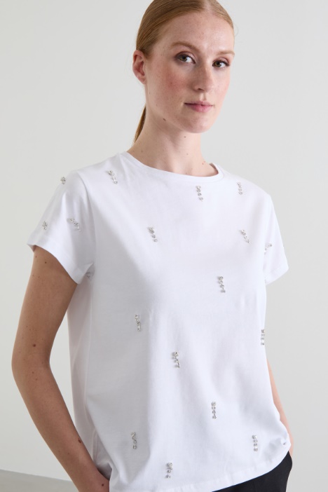 T-shirt con cristalli