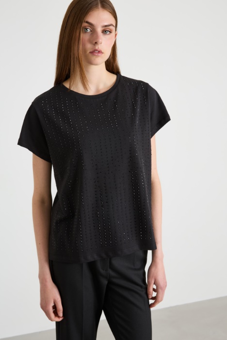 T-shirt with rhinestones Intrend
