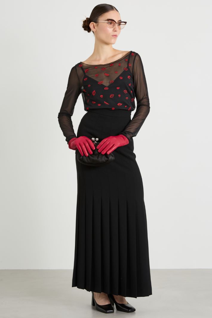 Top in tulle con ricamo Intrend - 3
