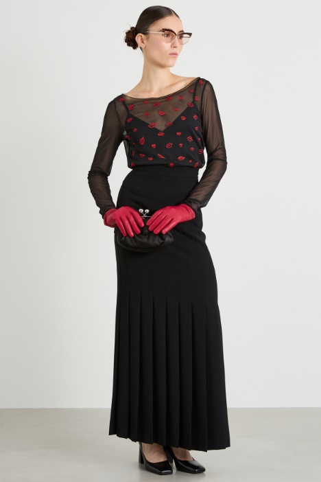 Embroidered tulle T-shirt Intrend