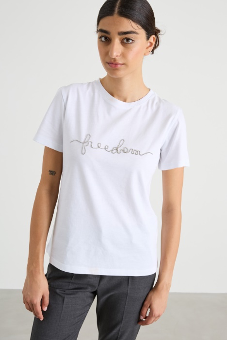 T-shirt con ricamo di strass Intrend - 2