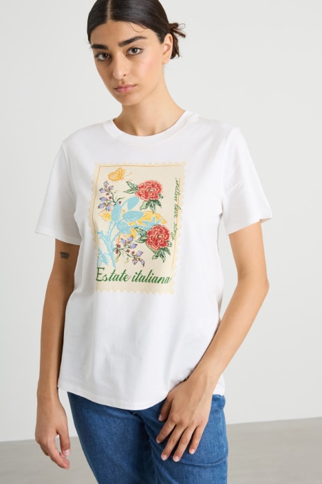 T-shirt in cotone con stampa Intrend