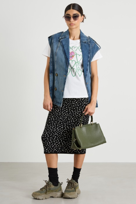 T-shirt in cotone con stampa Intrend