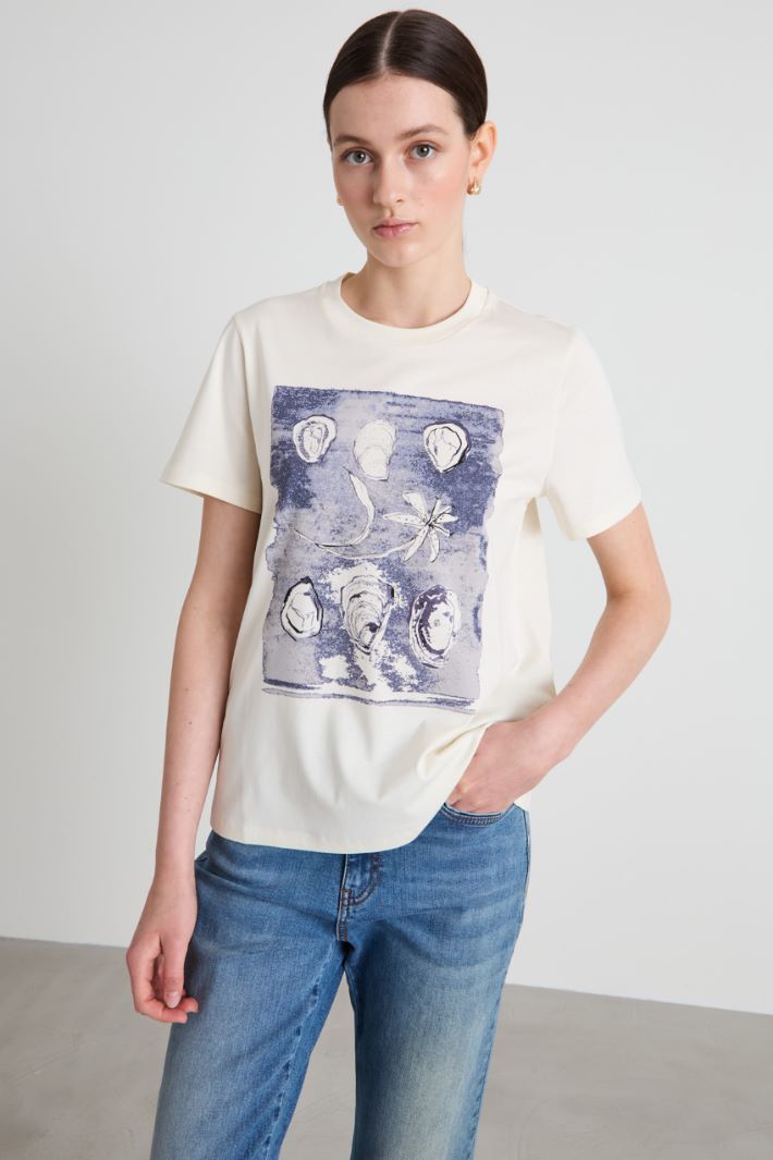 T-shirt in cotone con stampa Intrend