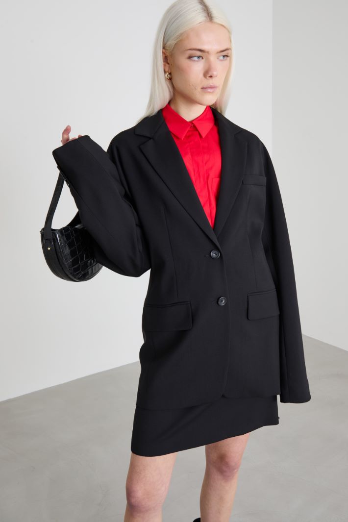 Blazer monopetto in tela