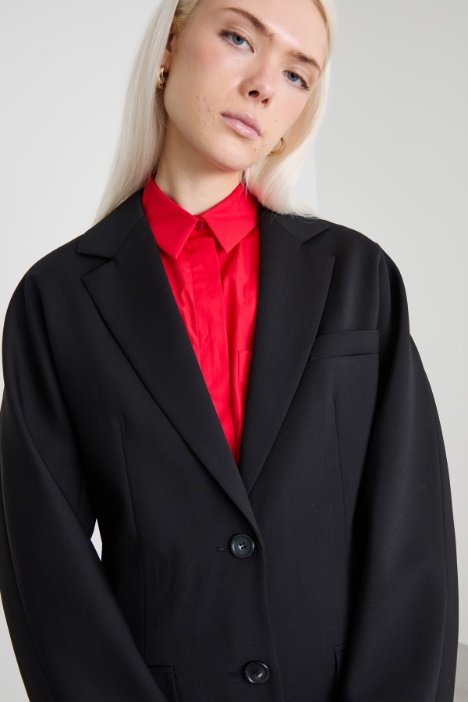 Blazer monopetto in tela