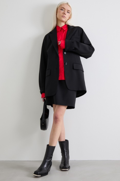 Blazer monopetto in tela Intrend