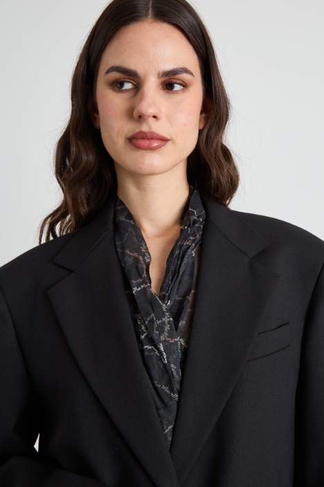 Blazer over in tela di lana