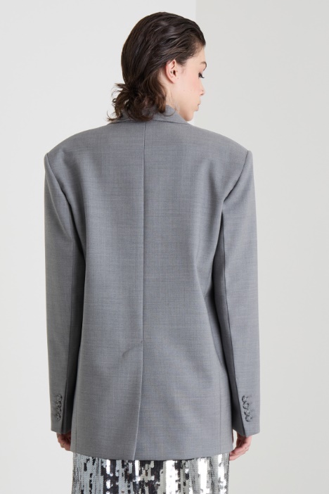 Blazer over in tela di lana