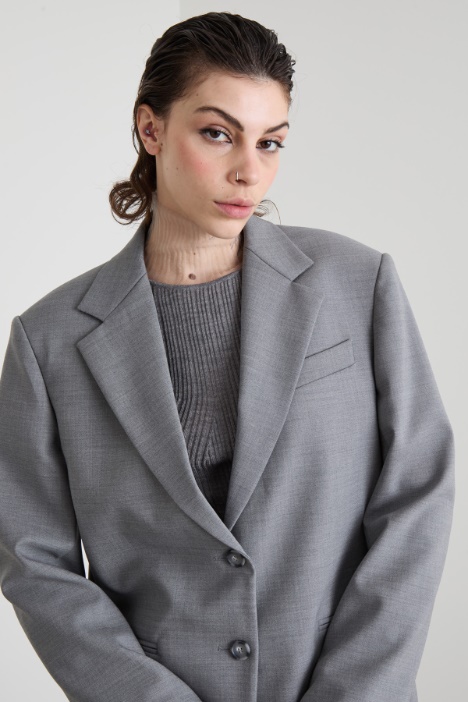 Blazer over in tela di lana