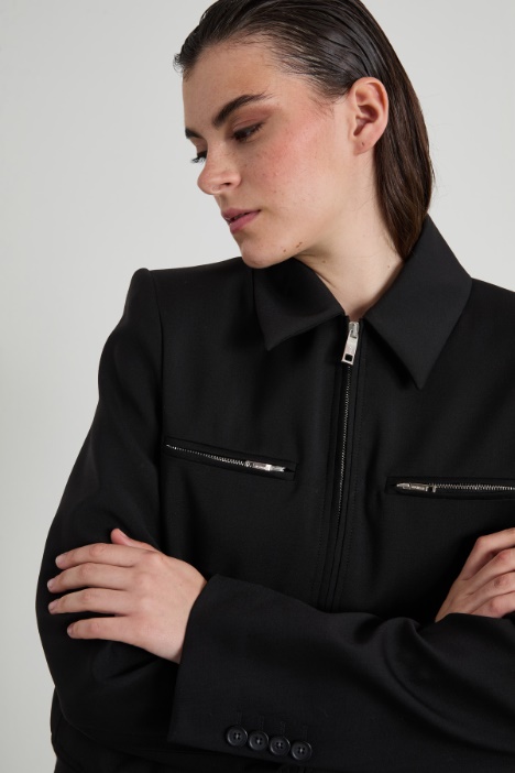 Giacca in tela di lana