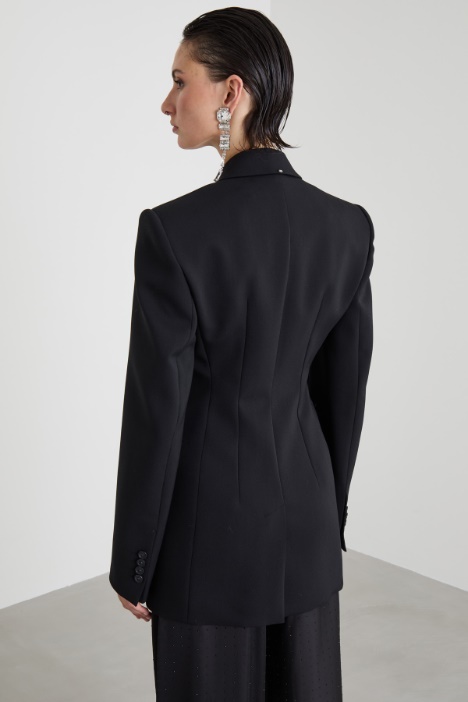 Blazer aderente in lana stretch