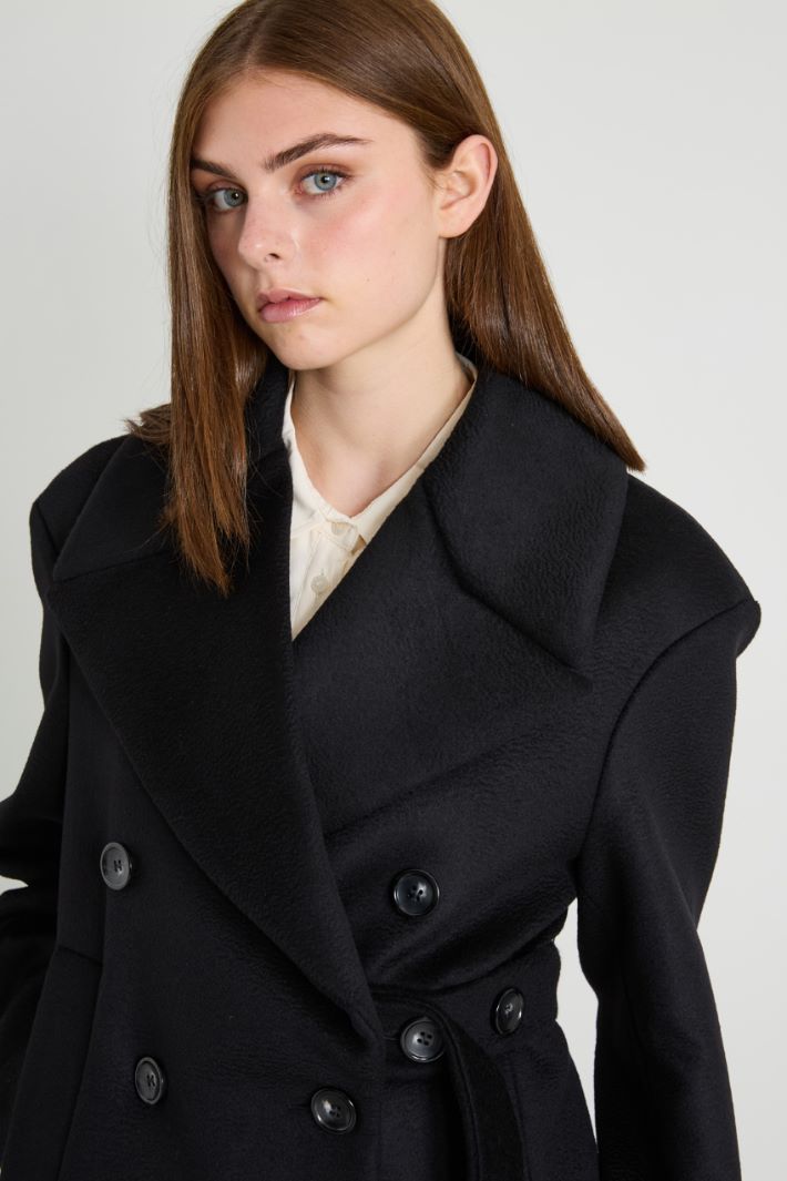 Oversized belted pea coat Intrend - 4