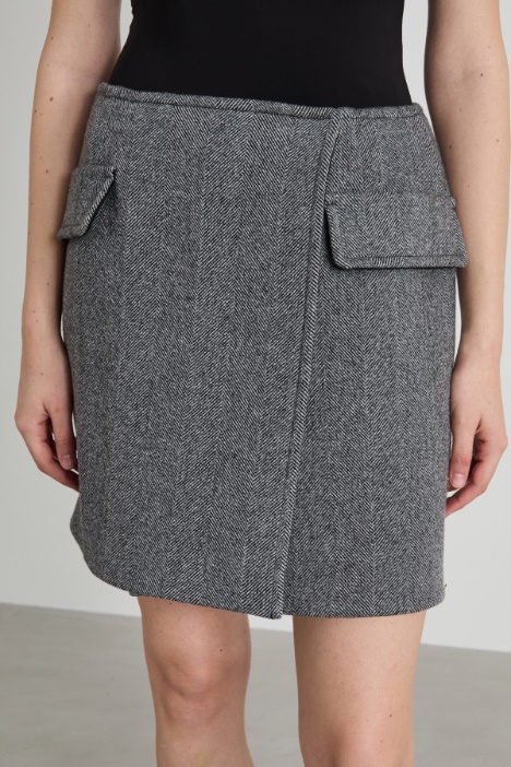 Gonna a portafoglio in chevron